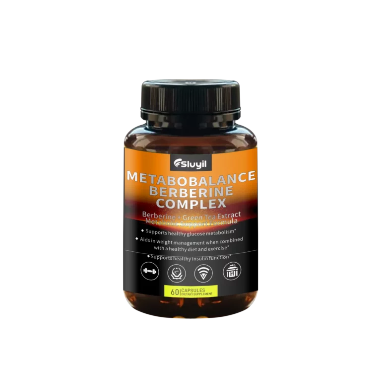 Berberine and green tea metabolic capsules in private label bottle packaging