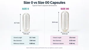 Capsule Size 0 vs 00 How Brands Balance Fill Volume, Serving Count, and Swallowability